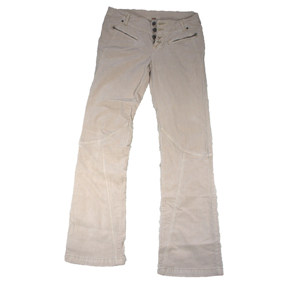 NWOT Free People Hit Back Slim Flare Pant Sz 4 Morning Oat Corduroy Velvet Boho - Picture 1 of 5